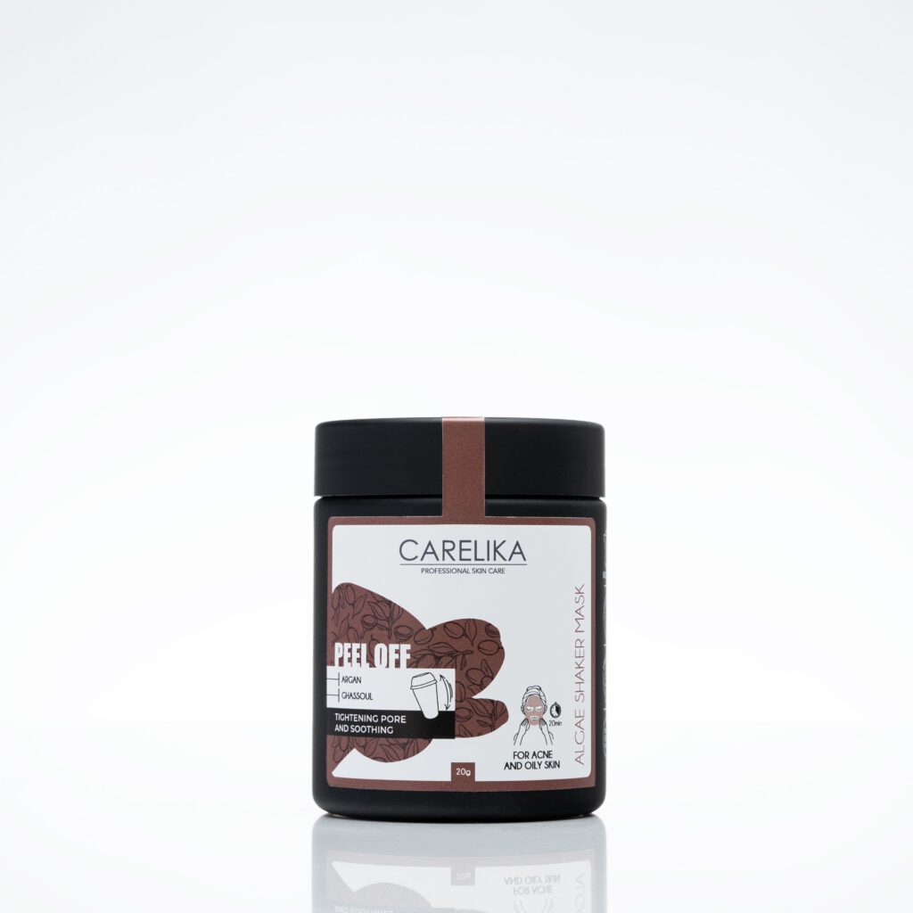 CARELIKA Shaker Peel-Off Maske Argan-Ghassoul mit marokkanischer Mineralerde