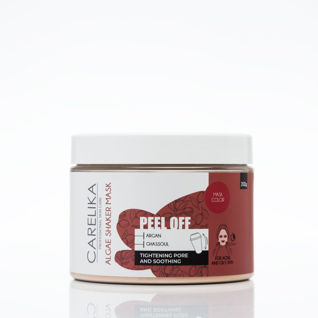 CARELIKA Shaker Peel-Off Maske Argan-Ghassoul Professional mit marokkanischer Mineralerde