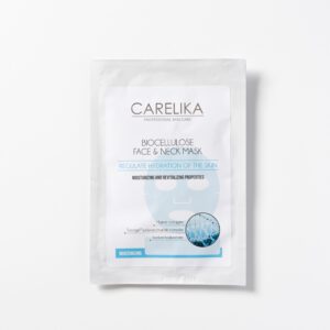 CARELIKA Biocellulose Gesichts- und Halsmaske mit Marines-Kollagen-Komplex