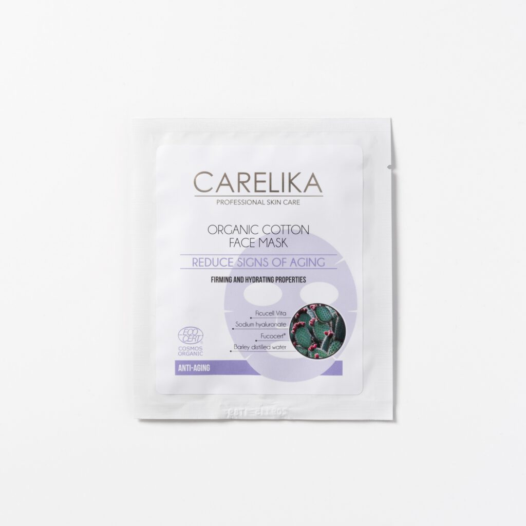 CARELIKA Bio-Baumwoll Gesichtsmaske mit Fucogel® und Fucocert®